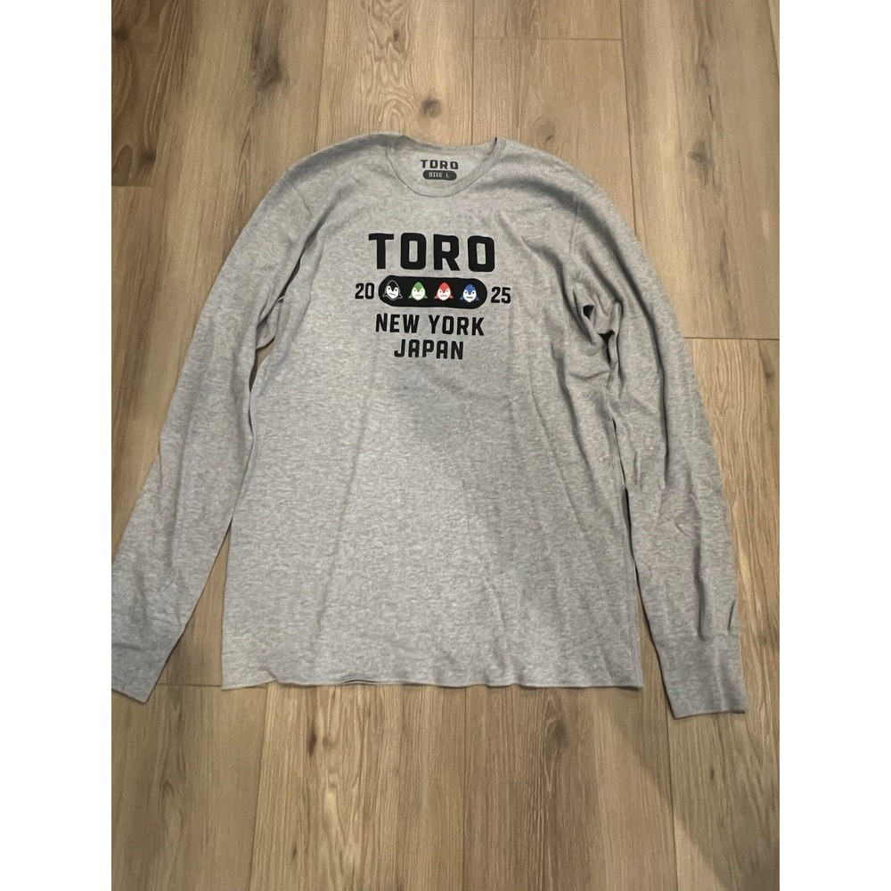 TORO New York Japan 2025 Gray Long‎ Sleeve Graphic Tee Men's Large L